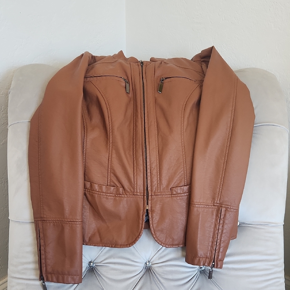 Junior Brown Faux Leather Jacket